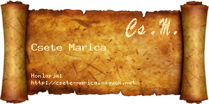 Csete Marica névjegykártya